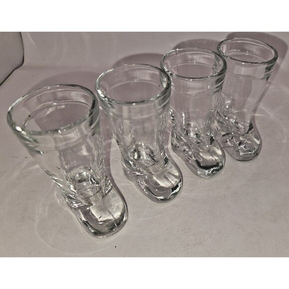 BOOT toothpick holder Shot Glass 3¼ Tall set of 4 western barware MOD DEP - Picture 2 of 7